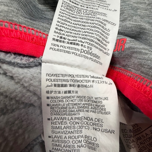 Under Armour Storm Girls Coldgear Heathered Gray Hooded Sweatshirt YSM School - Picture 13 of 14